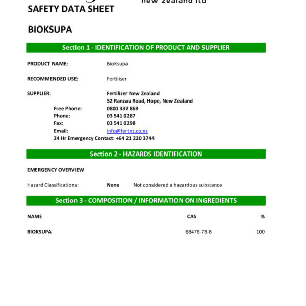 BioKsupa 20kg (Potash) Garden with Fertilizer New Zealand