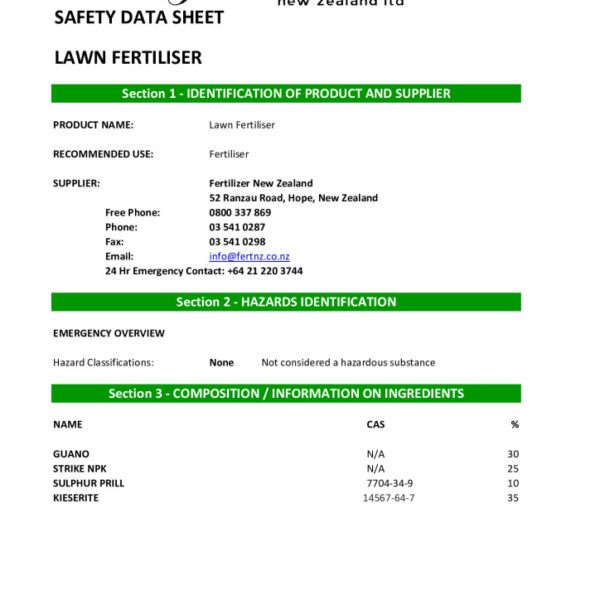 Lawn Fertiliser 20kg Garden with Fertilizer New Zealand